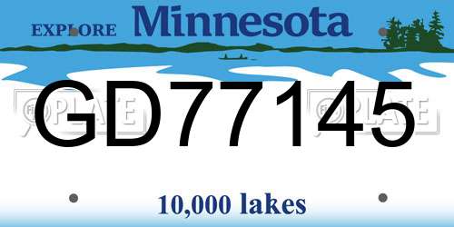 GD77145 Minnesota License Plate