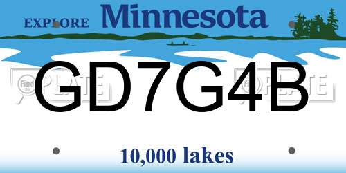 GD7G4B Minnesota License Plate
