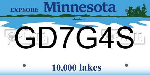 GD7G4S Minnesota License Plate