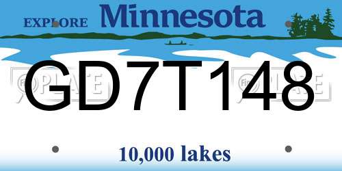 GD7T148 Minnesota License Plate