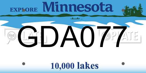 GDA077 Minnesota License Plate