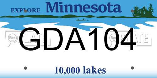 GDA104 Minnesota License Plate
