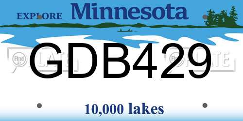 GDB429 Minnesota License Plate
