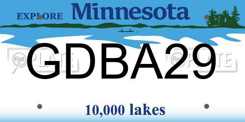 GDBA29 Minnesota License Plate