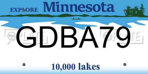 GDBA79 Minnesota License Plate