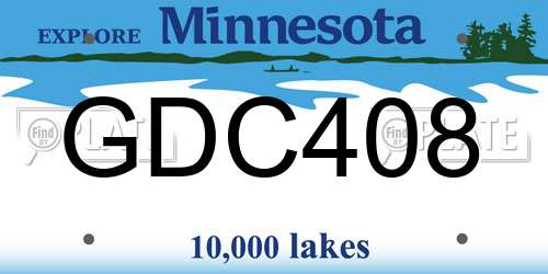 GDC408 Minnesota License Plate