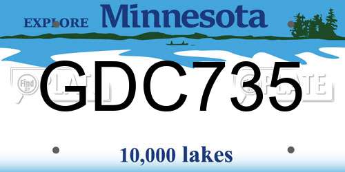 GDC735 Minnesota License Plate