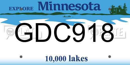 GDC918 Minnesota License Plate