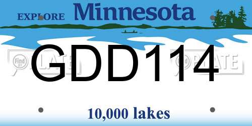GDD114 Minnesota License Plate