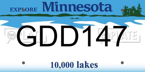GDD147 Minnesota License Plate