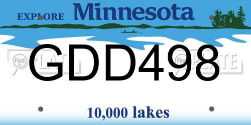 GDD498 Minnesota License Plate