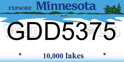 GDD5375 Minnesota License Plate