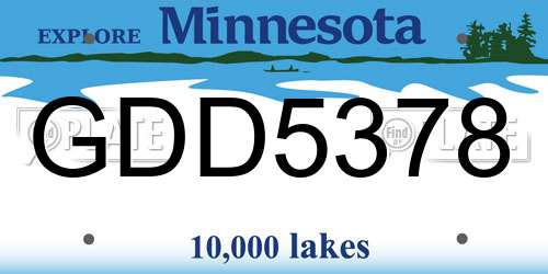 GDD5378 Minnesota License Plate