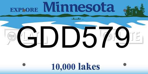 GDD579 Minnesota License Plate