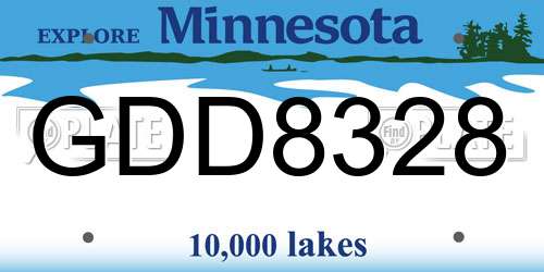 GDD8328 Minnesota License Plate
