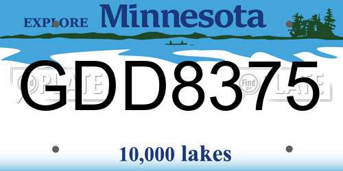GDD8375 Minnesota License Plate