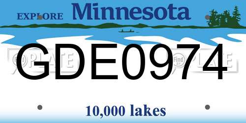 GDE0974 Minnesota License Plate