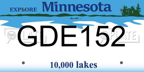 GDE152 Minnesota License Plate