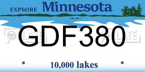 GDF380 Minnesota License Plate