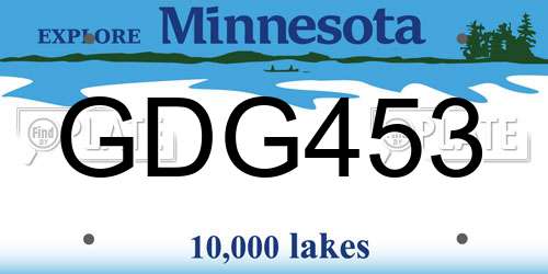 GDG453 Minnesota License Plate