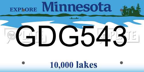 GDG543 Minnesota License Plate