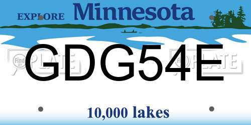 GDG54E Minnesota License Plate