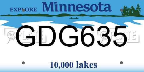 GDG635 Minnesota License Plate