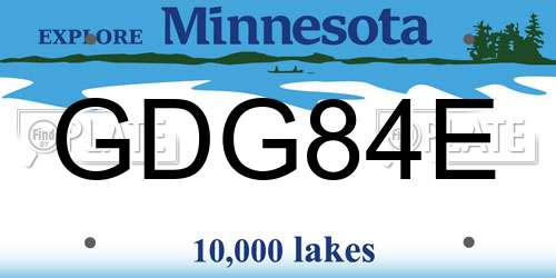 GDG84E Minnesota License Plate