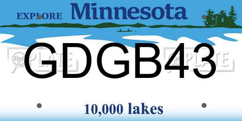 GDGB43 Minnesota License Plate