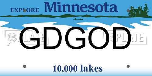 GDGOD Minnesota License Plate