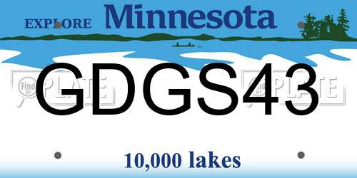 GDGS43 Minnesota License Plate