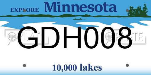 GDH008 Minnesota License Plate