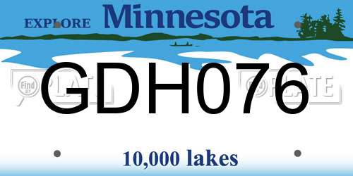 GDH076 Minnesota License Plate