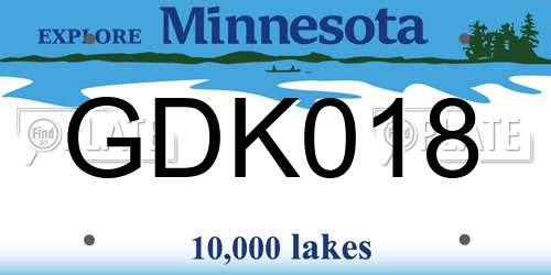 GDK018 Minnesota License Plate