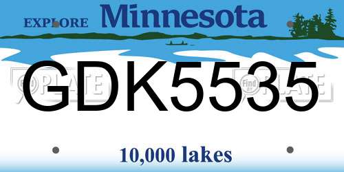 GDK5535 Minnesota License Plate