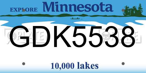 GDK5538 Minnesota License Plate