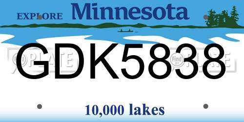 GDK5838 Minnesota License Plate