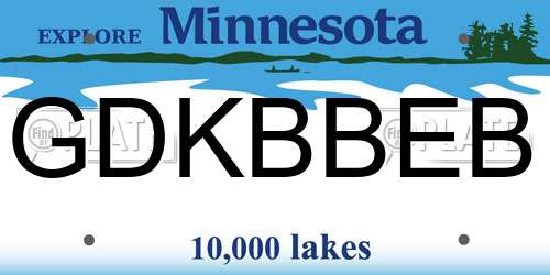 GDKBBEB Minnesota License Plate