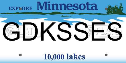 GDKSSES Minnesota License Plate