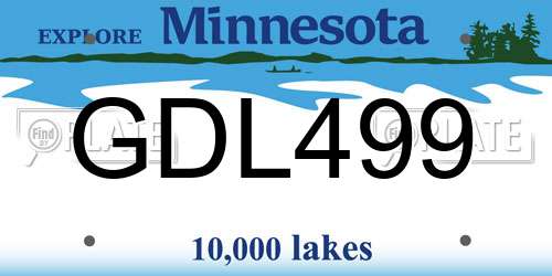 GDL499 Minnesota License Plate