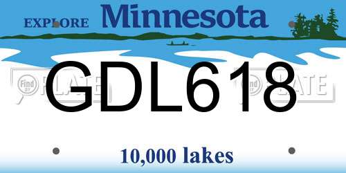 GDL618 Minnesota License Plate