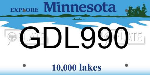GDL990 Minnesota License Plate