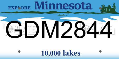 GDM2844 Minnesota License Plate