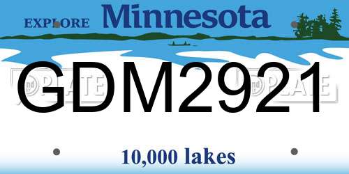 GDM2921 Minnesota License Plate