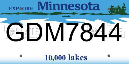 GDM7844 Minnesota License Plate