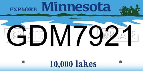 GDM7921 Minnesota License Plate