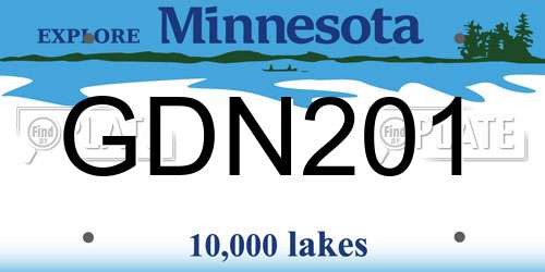 GDN201 Minnesota License Plate