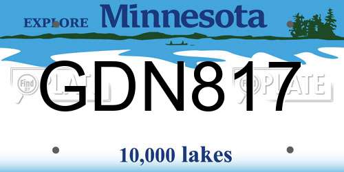 GDN817 Minnesota License Plate