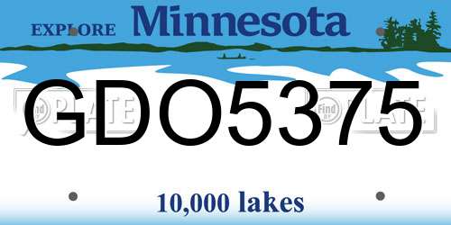 GDO5375 Minnesota License Plate