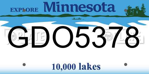 GDO5378 Minnesota License Plate